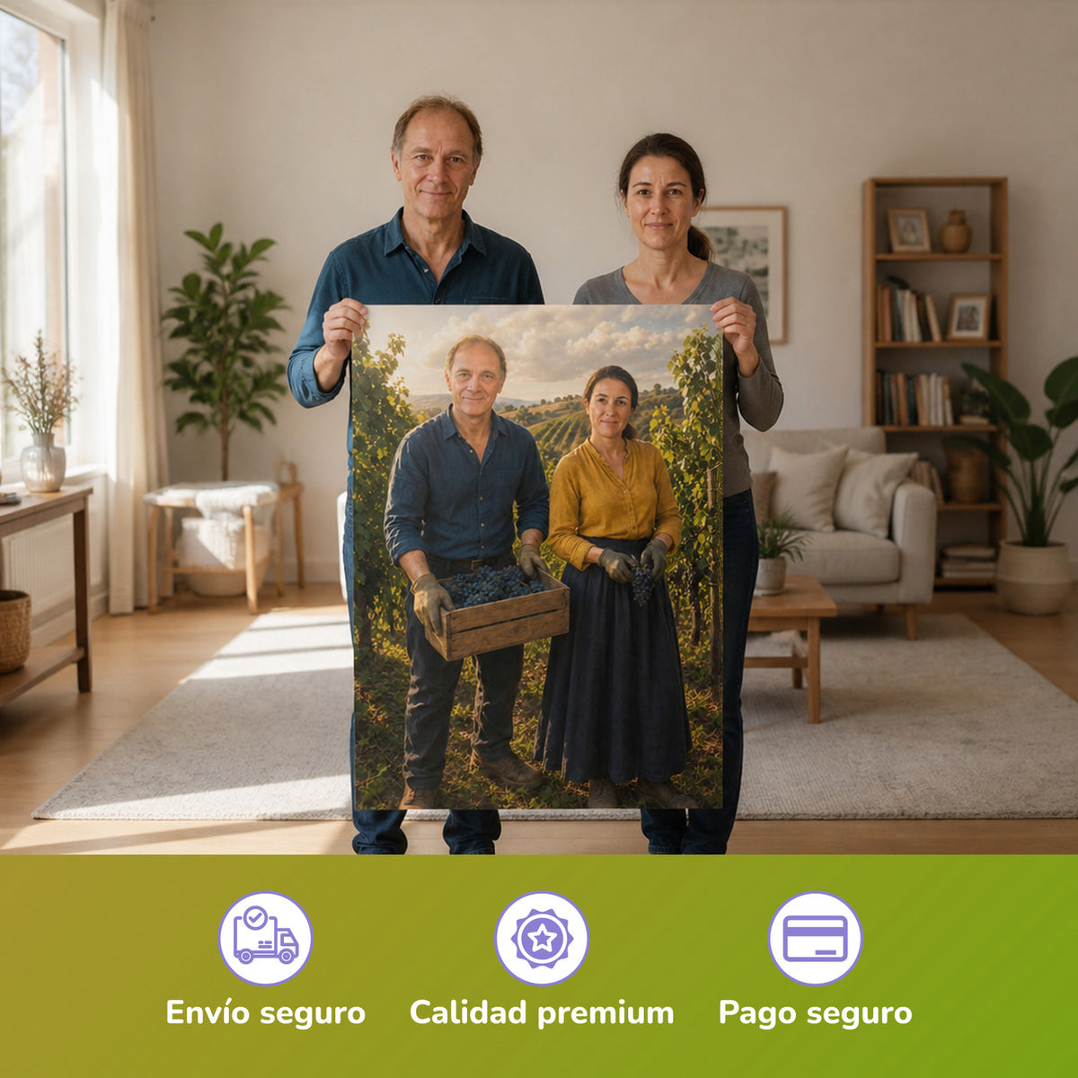 – Paar hält das gedruckte Poster