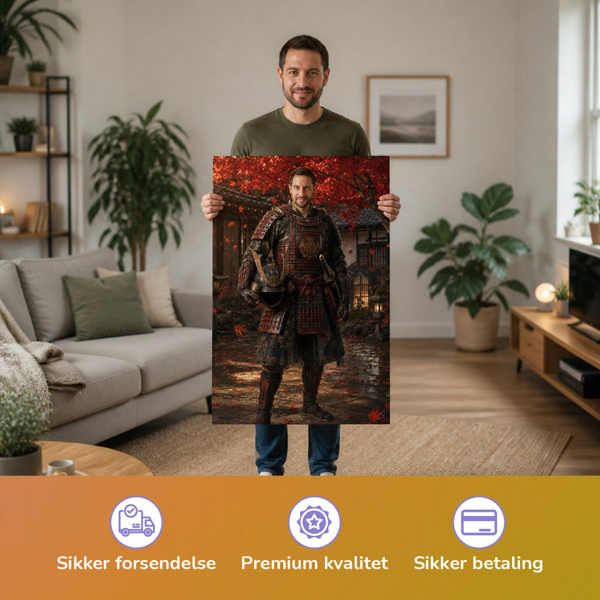 – Mann hält das gedruckte Poster