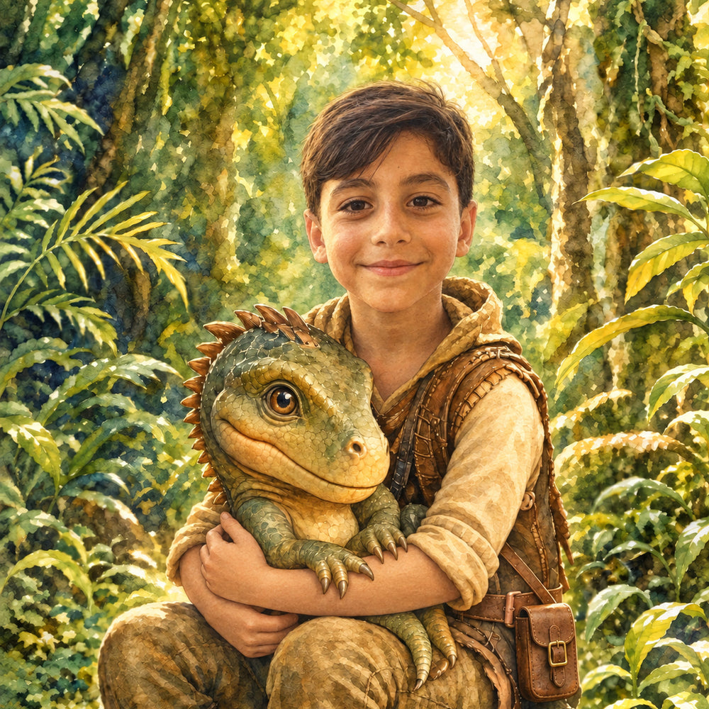 Mein kleiner Dino-Freund | Special-Edition "Aquarell" – Poster