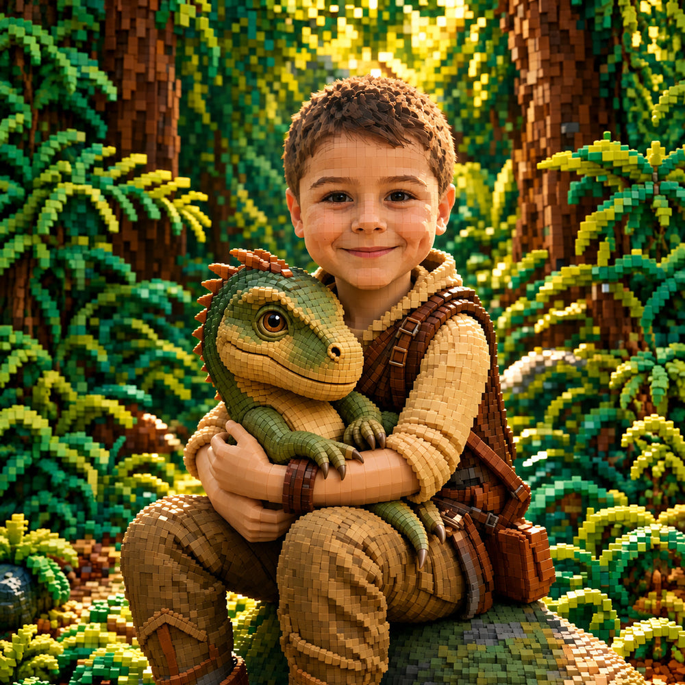 Mein kleiner Dino-Freund | Special-Edition "Baustein" – Poster