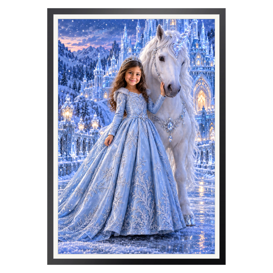 Einhorn am Eisschloss – Poster an der Wand