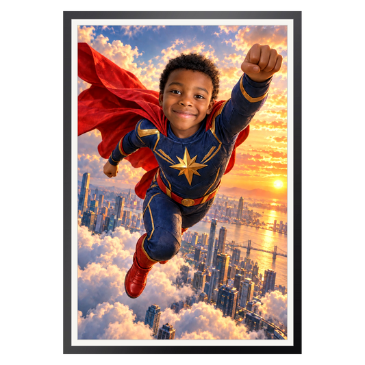 Superheld über den Wolken – Poster an der Wand