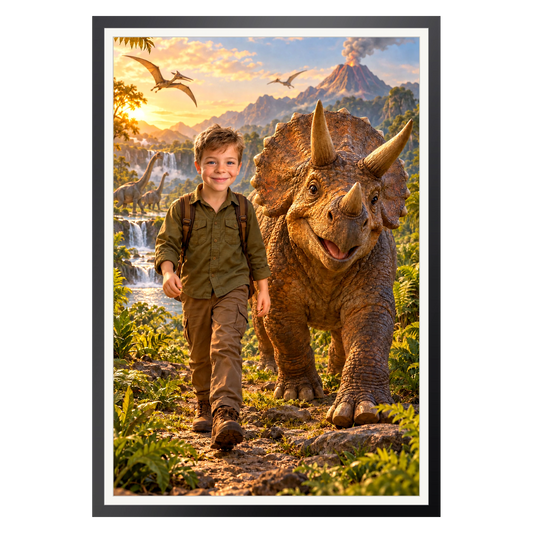 Unterwegs mit dem Triceratops – Poster an der Wand