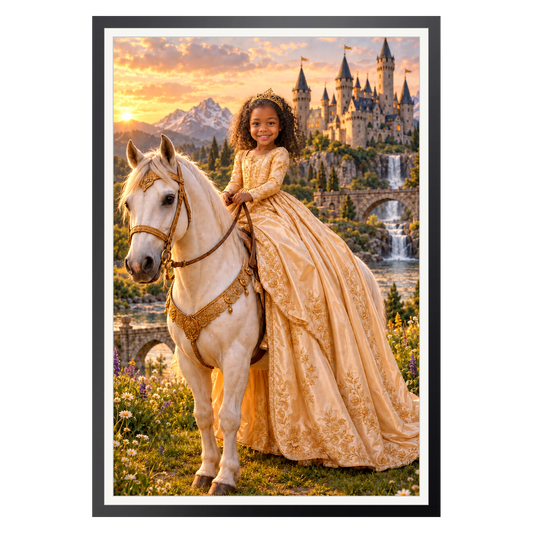 Prinzessin auf dem weißen Pferd – Poster an der Wand
