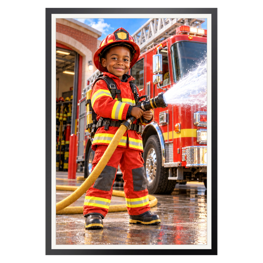 Feuerwehr im Einsatz – Poster an der Wand