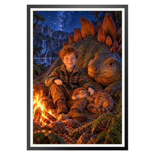 Nachtlager bei den Dinos – Poster an der Wand