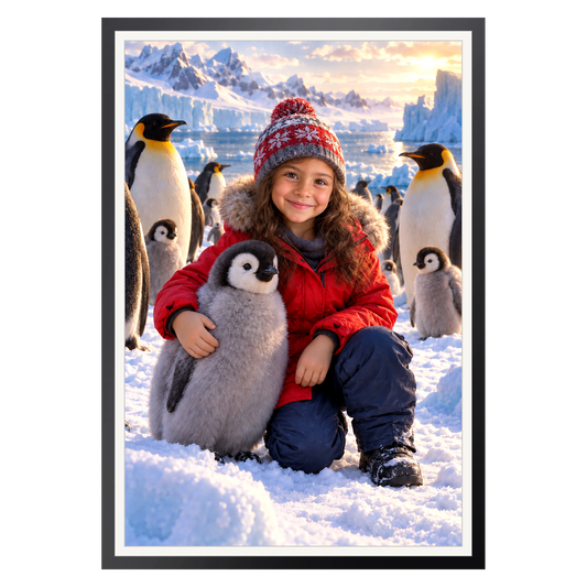 Zu Besuch bei den Pinguinen – Poster an der Wand
