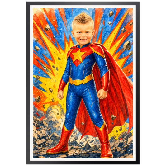 Comic-Superheld | Special-Edition "Aquarell" – Poster an der Wand