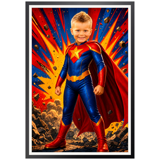 Comic-Superheld | Special-Edition "3D-Animation" – Poster an der Wand