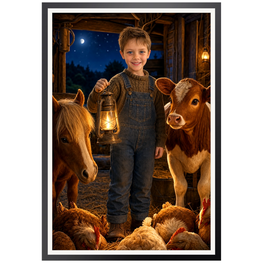 Gute Nacht, kleiner Hof – Poster an der Wand