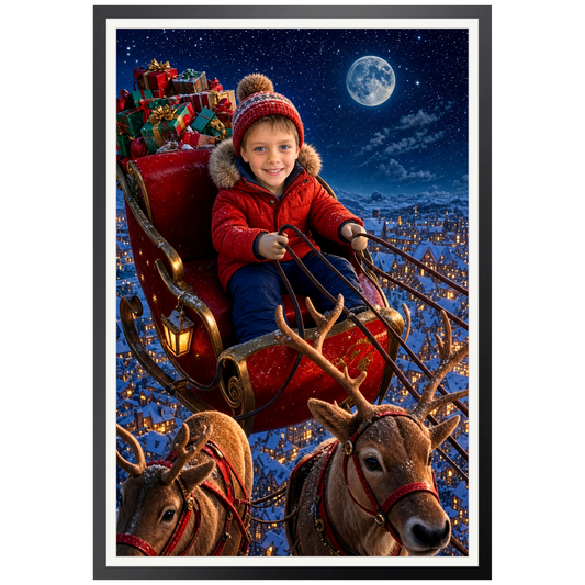Im Weihnachtsschlitten – Poster an der Wand
