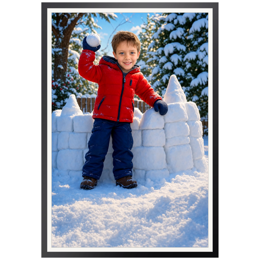 Schneeballschlacht – Poster an der Wand