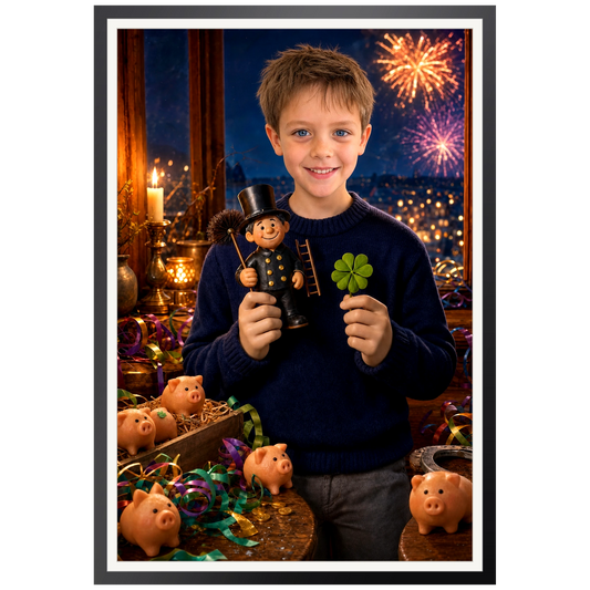 Glücksbringer zu Silvester – Poster an der Wand