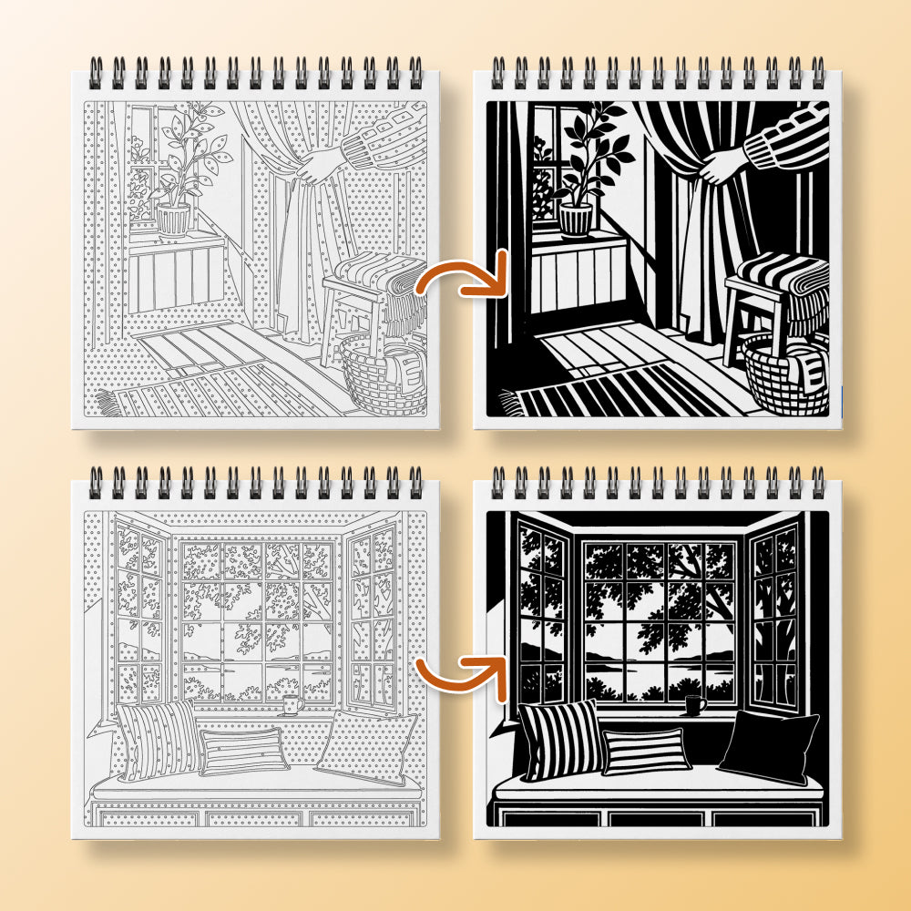 OneColor Coloring Book - Cozy Home Edition