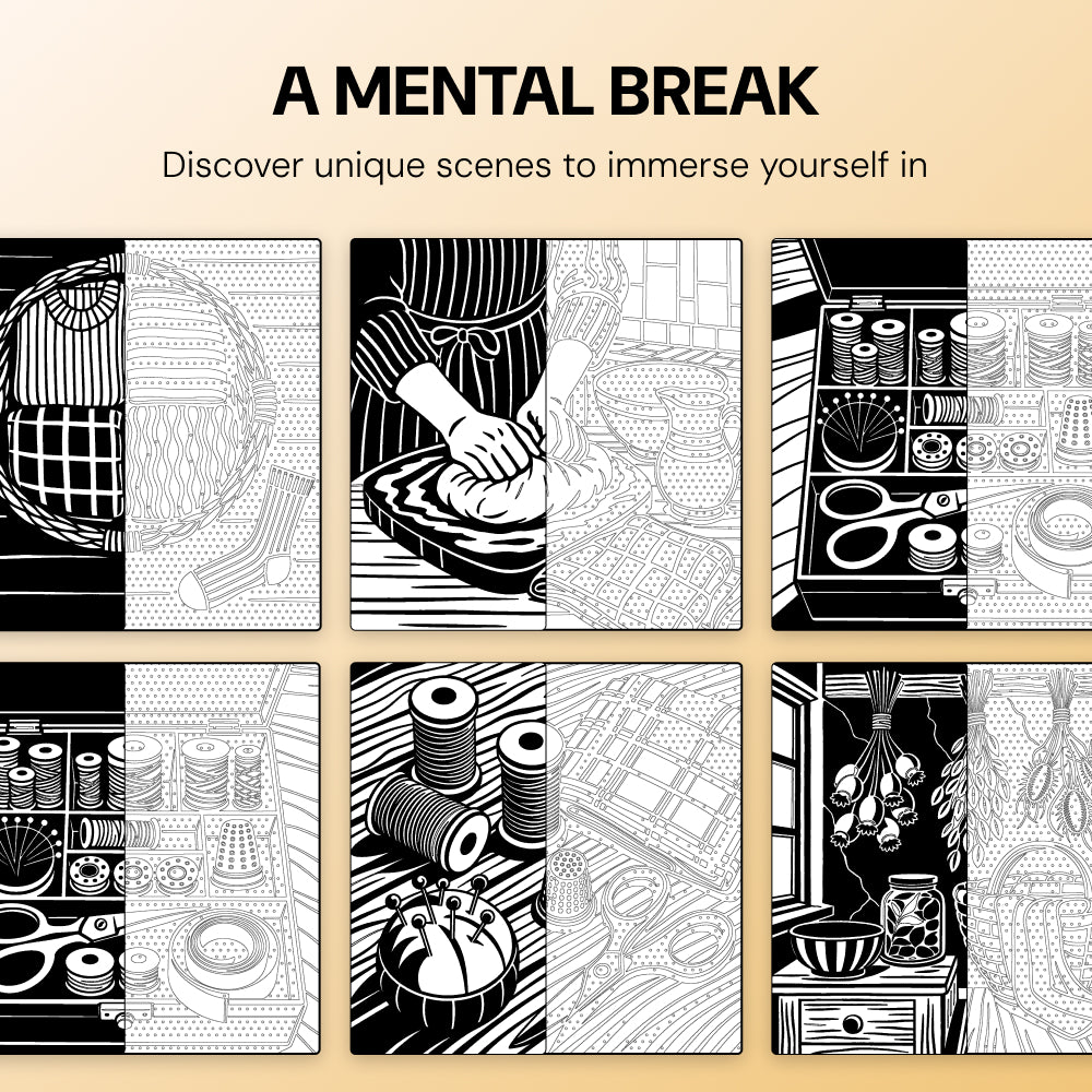 OneColor Coloring Book - Cozy Home Edition