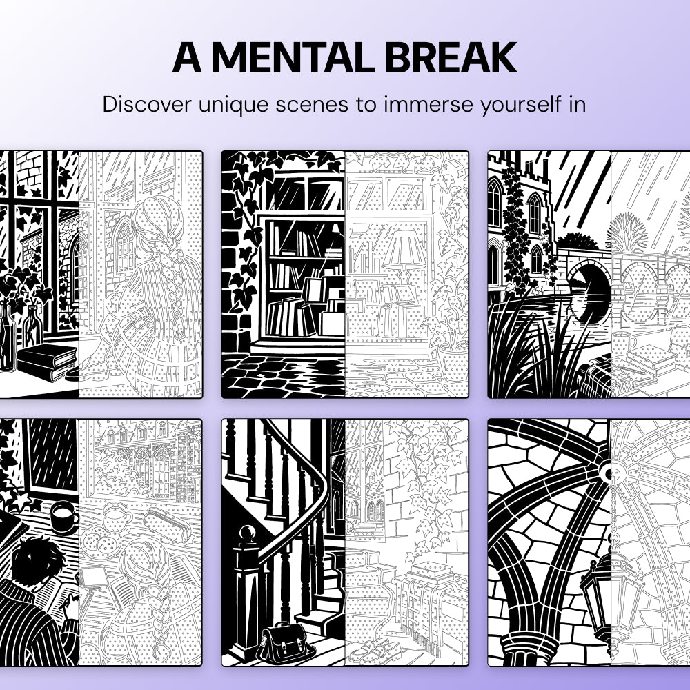 OneColor Coloring Book - Dark Academia Edition