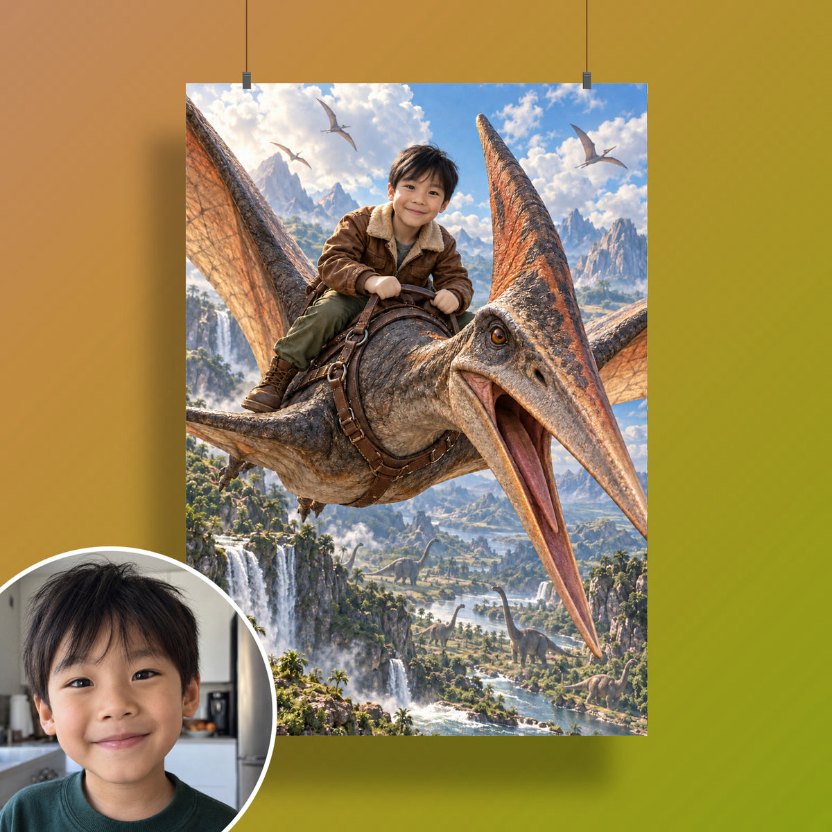 Flug auf dem Pteranodon – Poster an der Wand