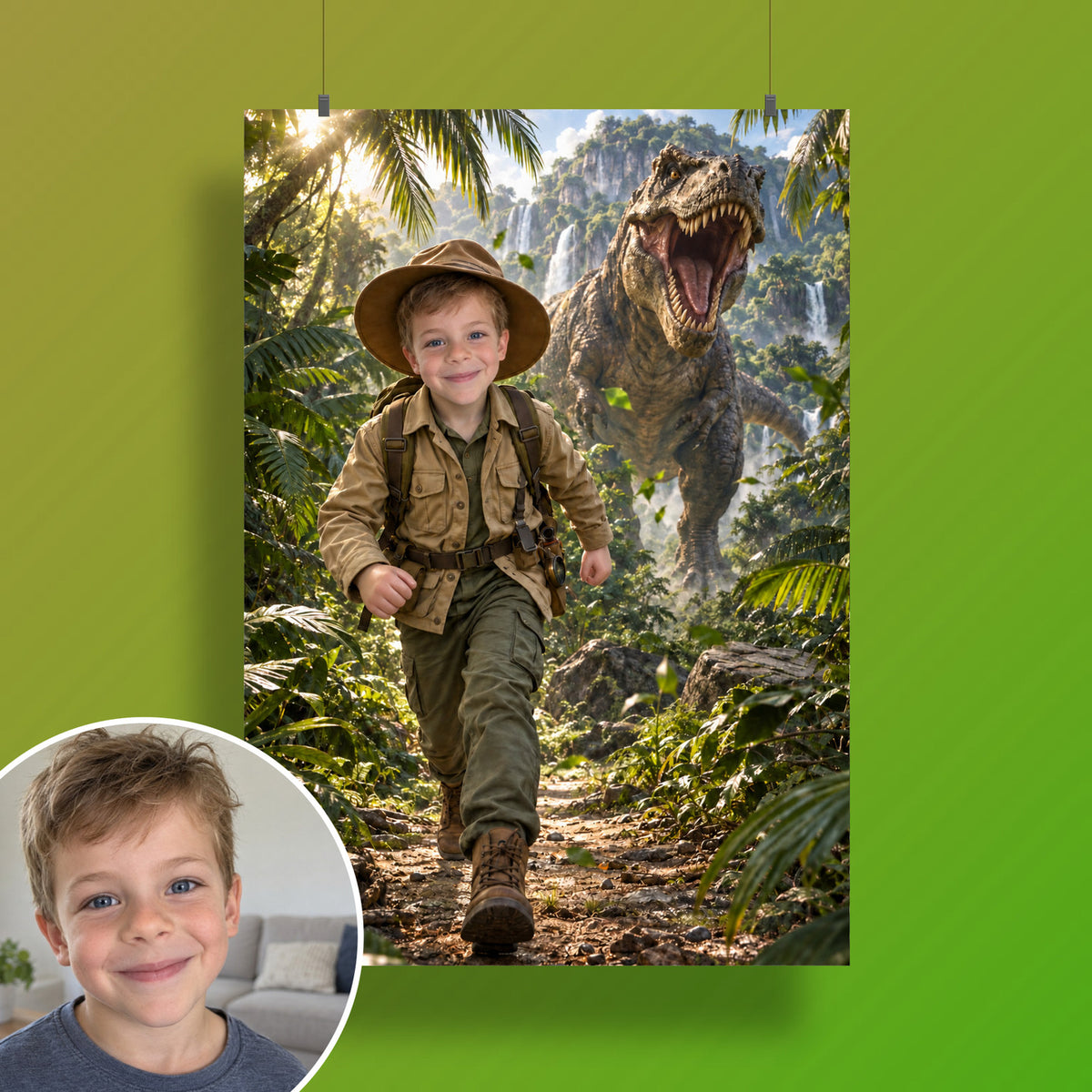 T-Rex-Abenteuer im Dschungel – Poster an der Wand
