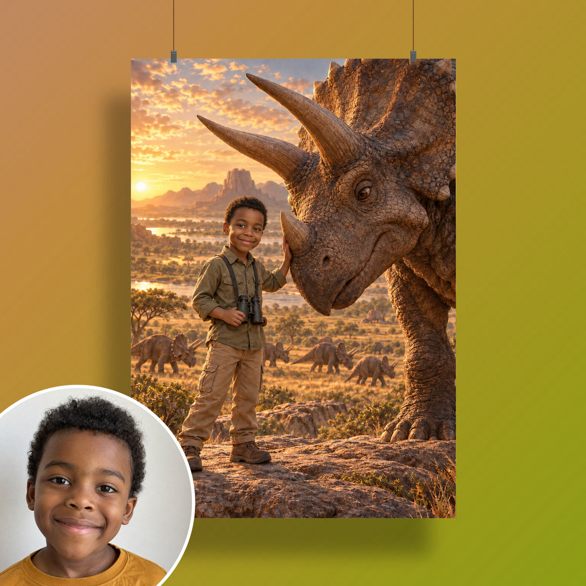 Die Triceratops-Herde – Poster an der Wand