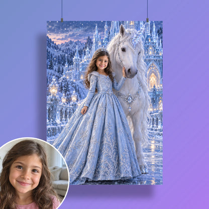 Einhorn am Eisschloss – Poster an der Wand