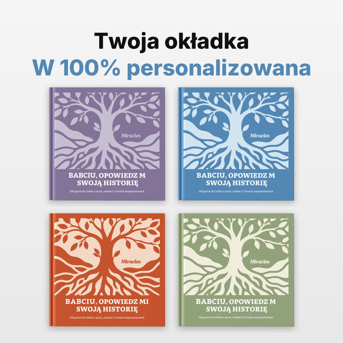 Księga wspomnień dla babci w czterech kolorach