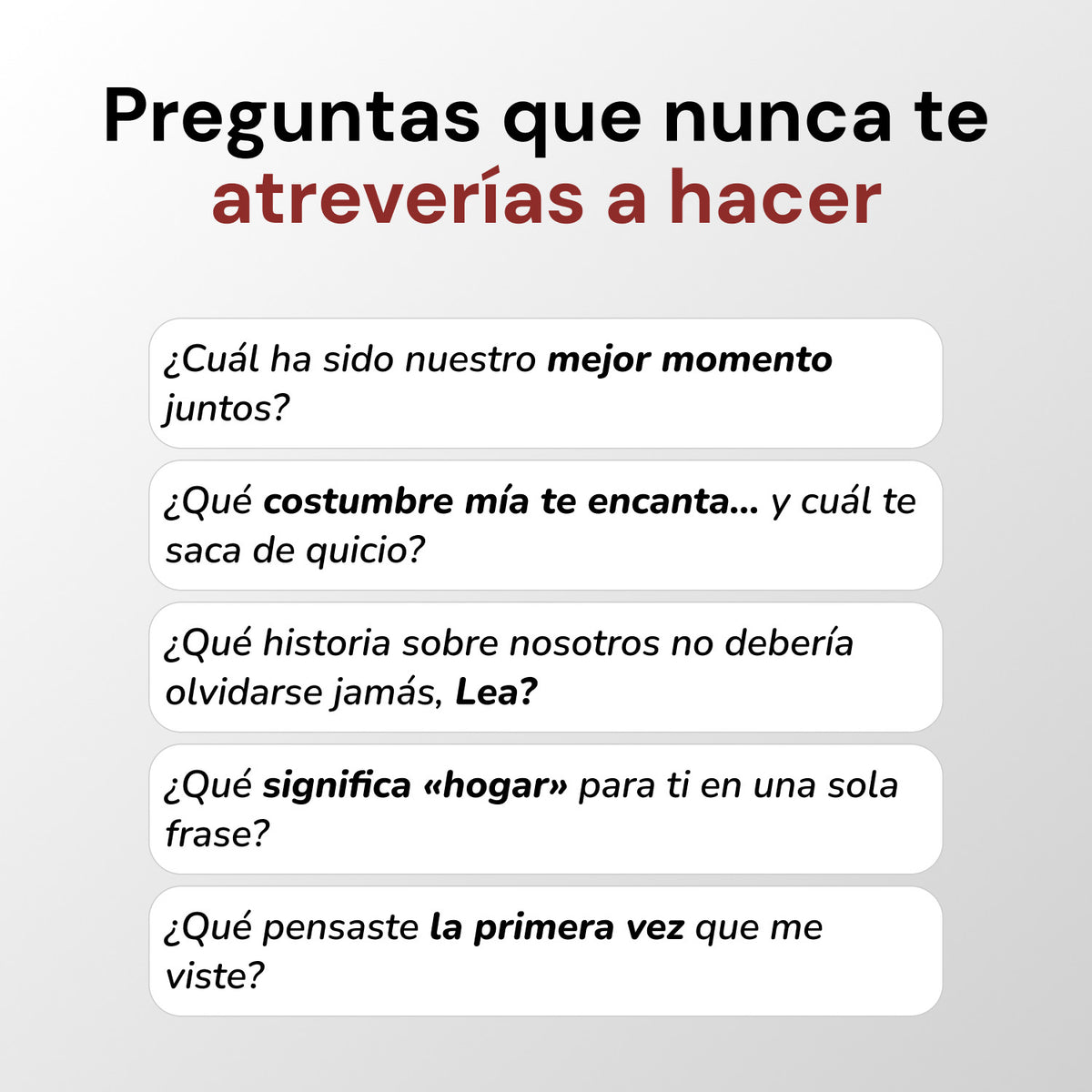 Cuéntame todo sobre ti