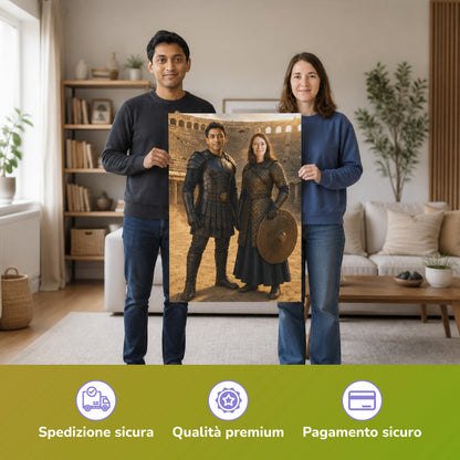  – Paar hält das gedruckte Poster