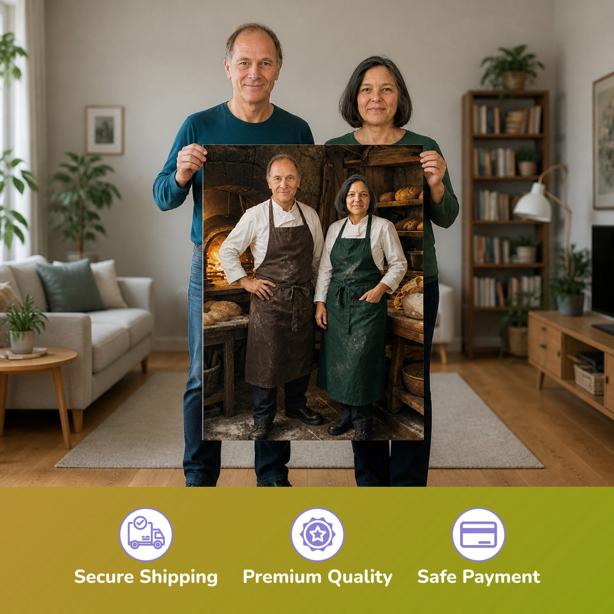  – couple holding the printed poster
