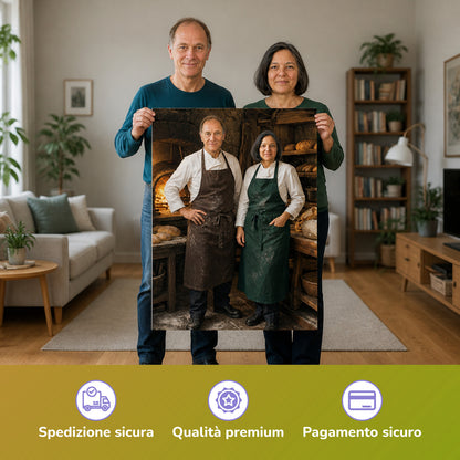  – Paar hält das gedruckte Poster