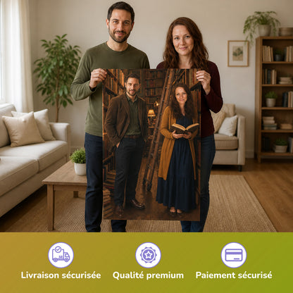  – Paar hält das gedruckte Poster