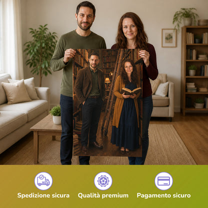  – Paar hält das gedruckte Poster