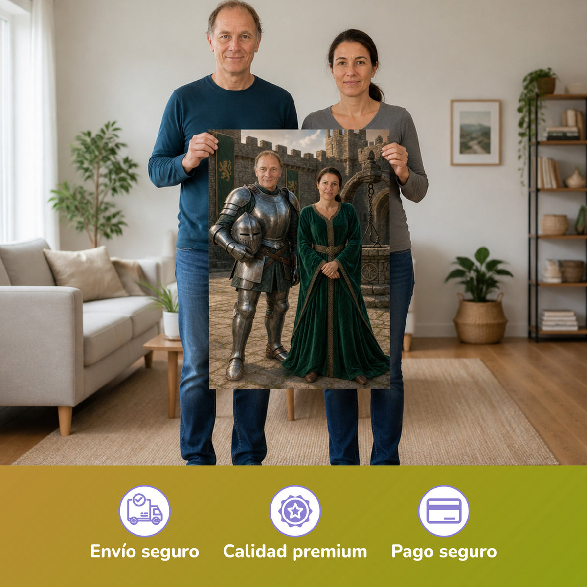  – Paar hält das gedruckte Poster