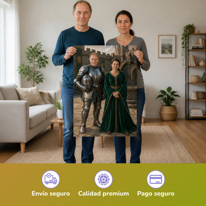 – Paar hält das gedruckte Poster