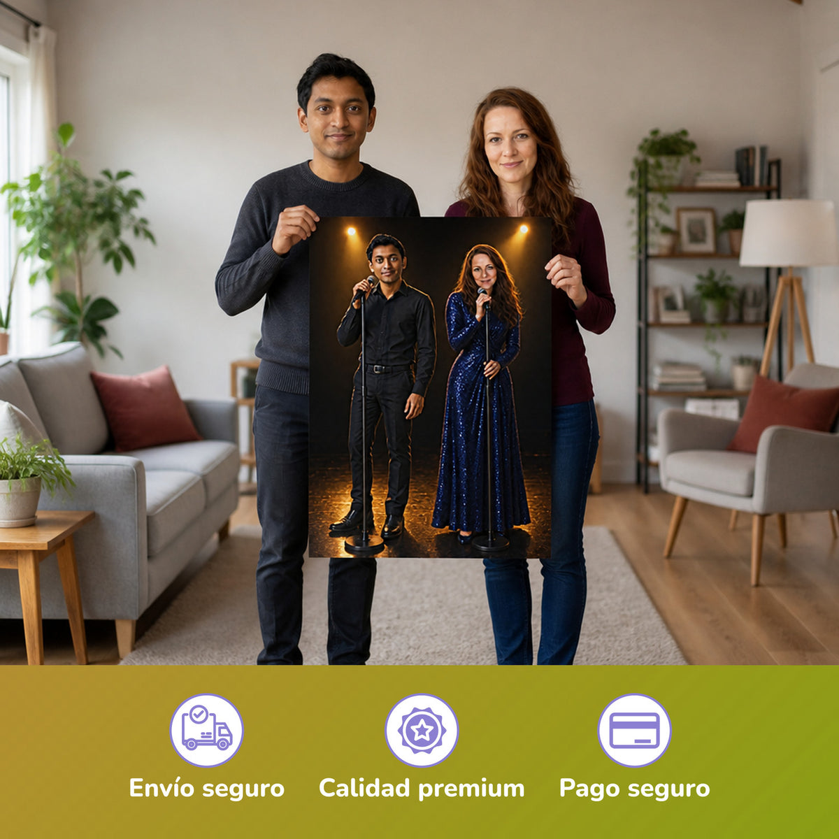  – pareja con el póster impreso