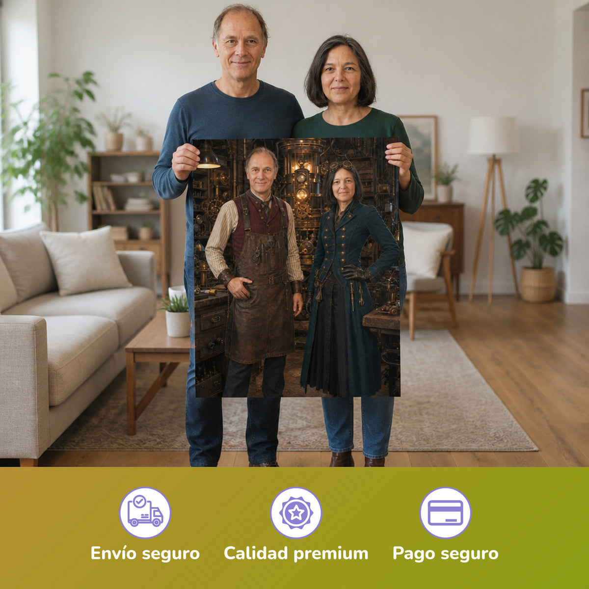 – pareja con el póster impreso