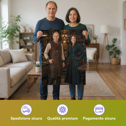  – Paar hält das gedruckte Poster