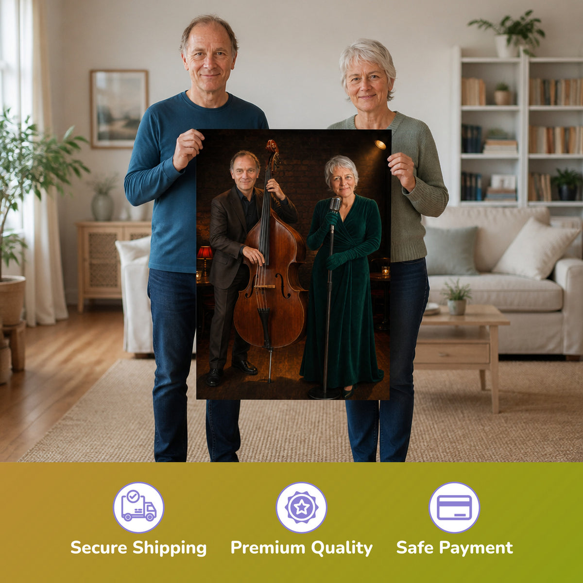  – couple holding the printed poster