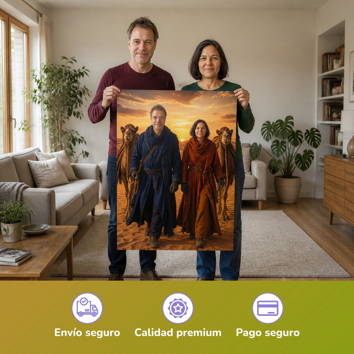  – pareja con el póster impreso