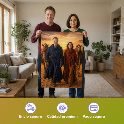  – Paar hält das gedruckte Poster