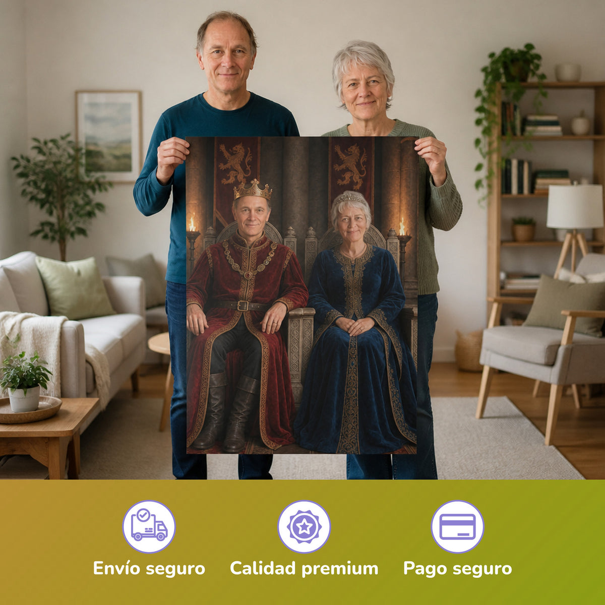  – Paar hält das gedruckte Poster