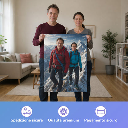  – Paar hält das gedruckte Poster
