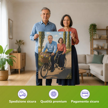  – Paar hält das gedruckte Poster