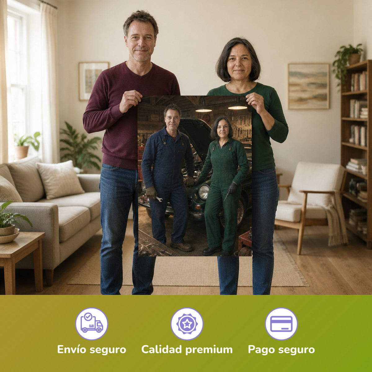  – pareja con el póster impreso