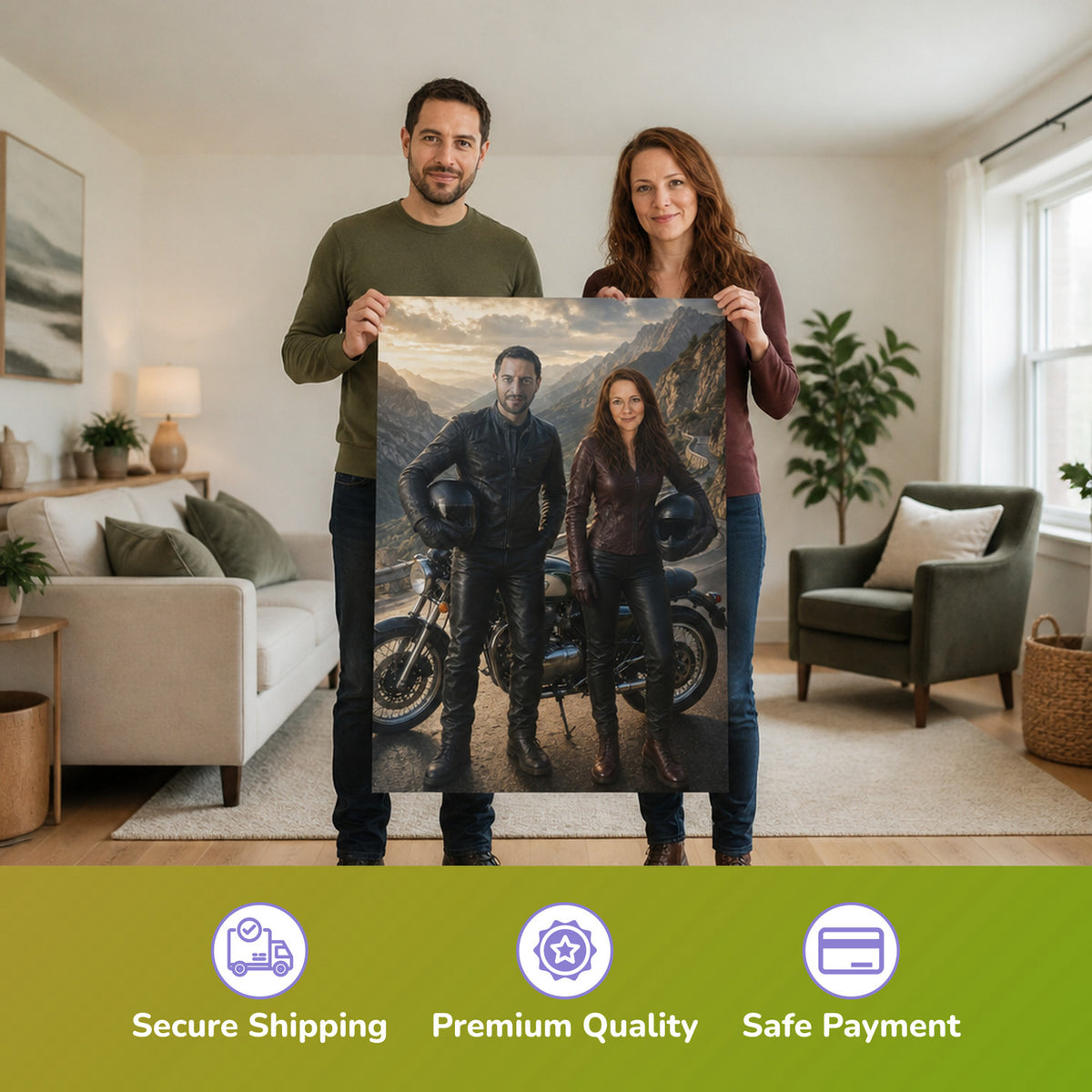  – couple holding the printed poster
