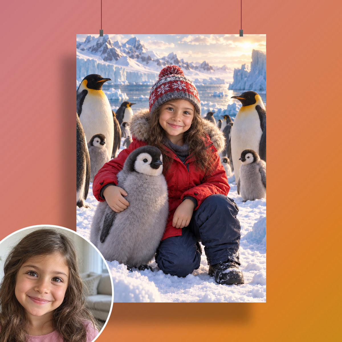 Zu Besuch bei den Pinguinen – Poster an der Wand
