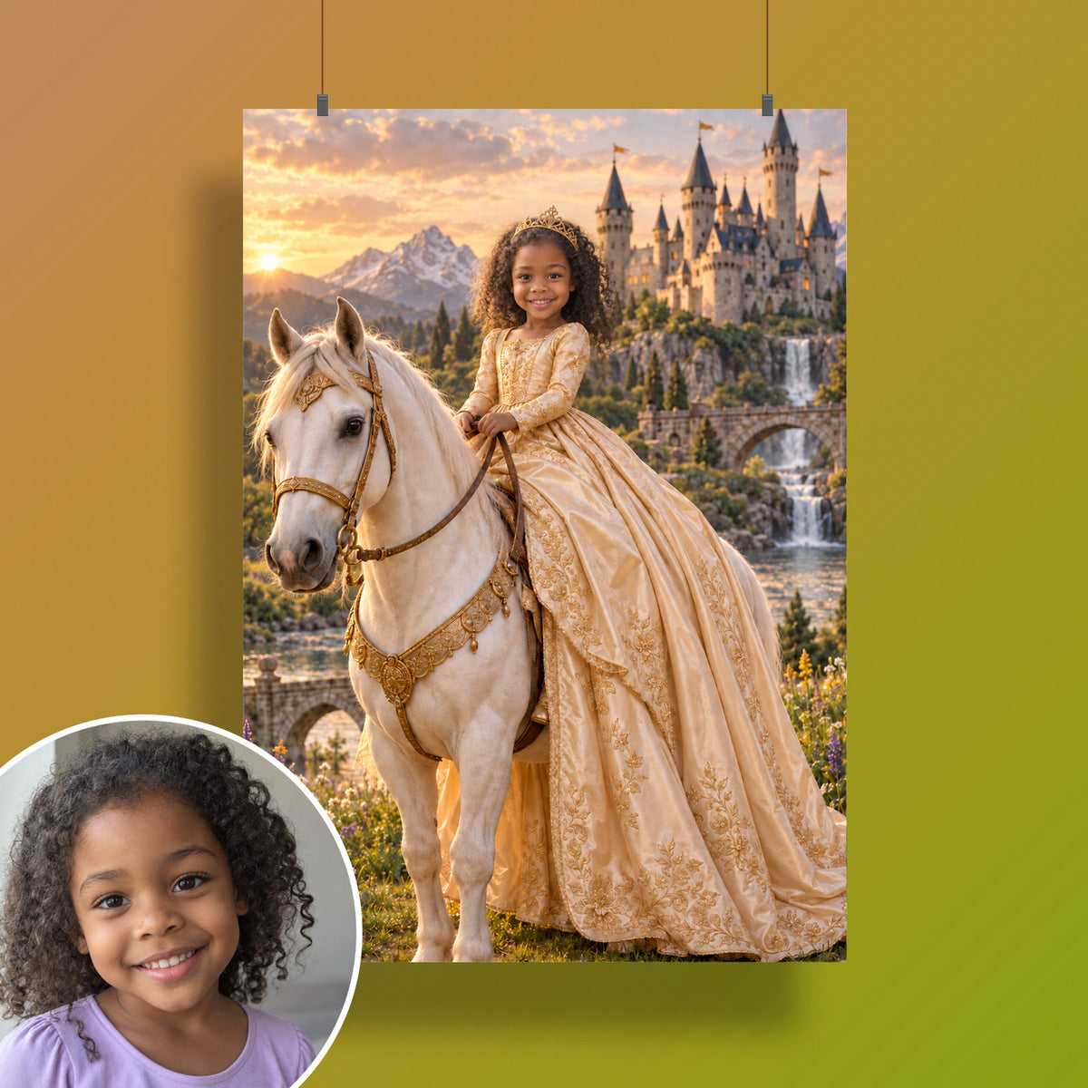 Prinzessin auf dem weißen Pferd – Poster an der Wand