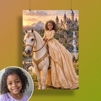 Prinzessin auf dem weißen Pferd – Poster an der Wand