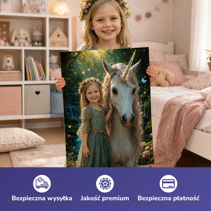 Jednorożec w zaczarowanym lesie