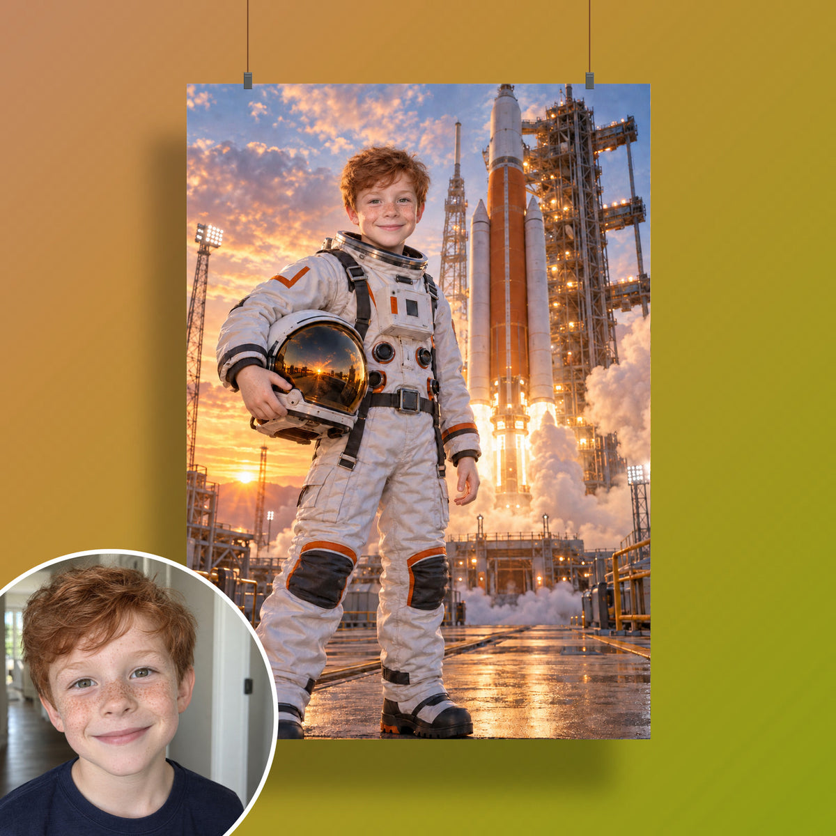 Vor dem Raketenstart – Poster an der Wand