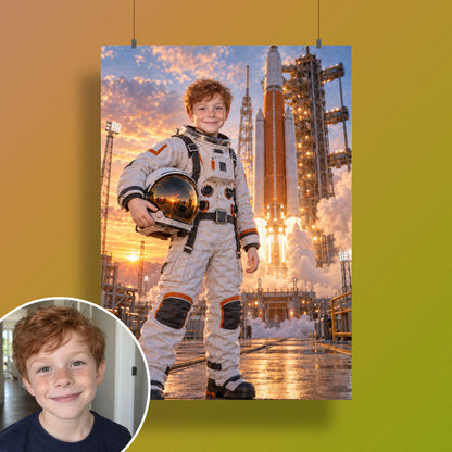 Vor dem Raketenstart – Poster an der Wand